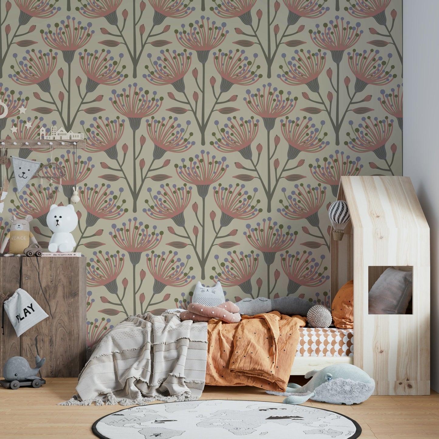 Beige wallpaper for calm interiors
