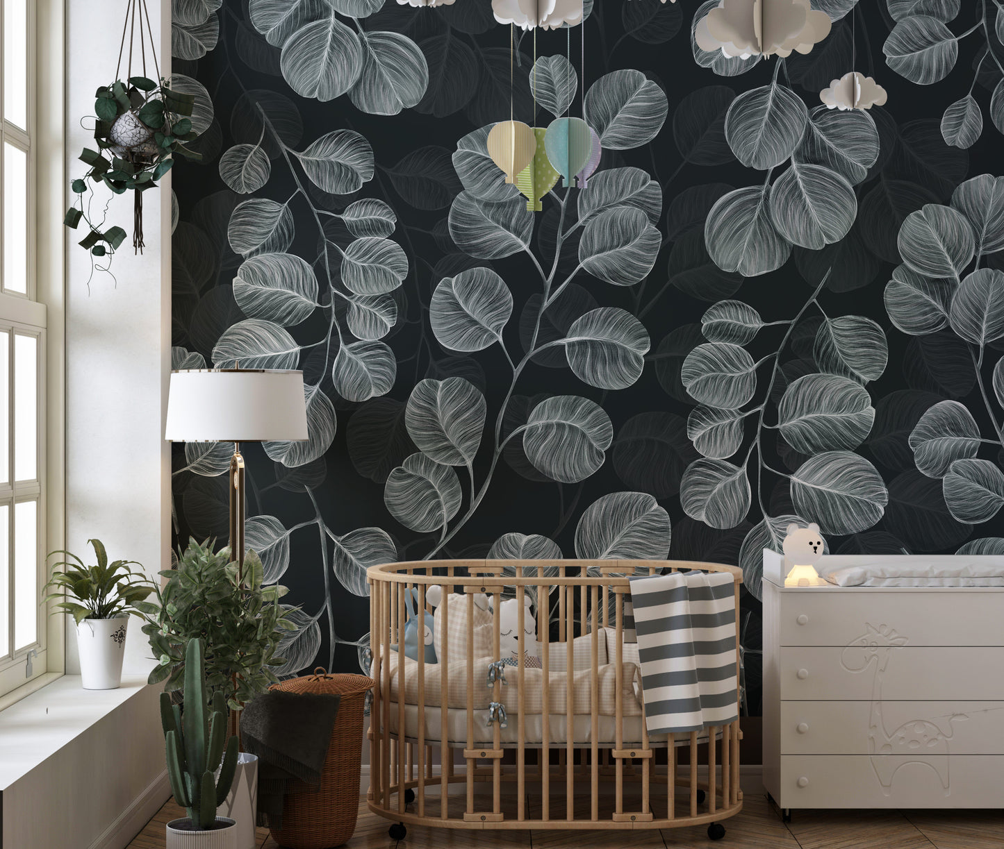 Eucalyptus Gray Leaves wallpaper mural - Giffywalls