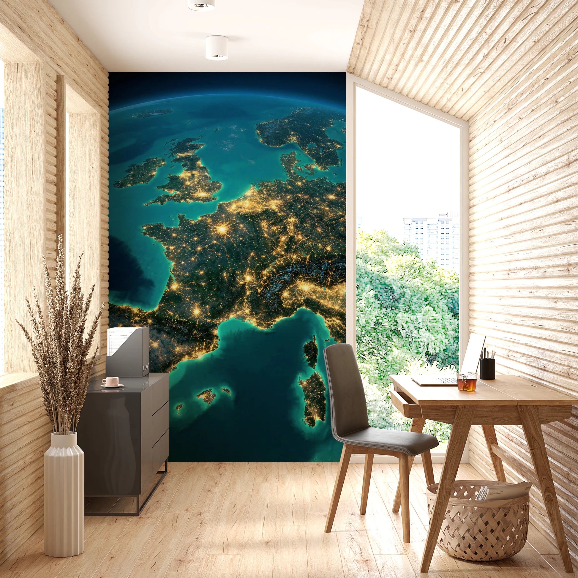 Europe at Night Wall Mural