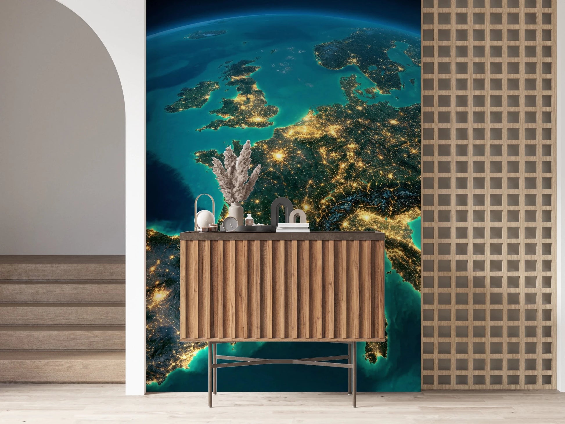 Europe at Night Wall Mural