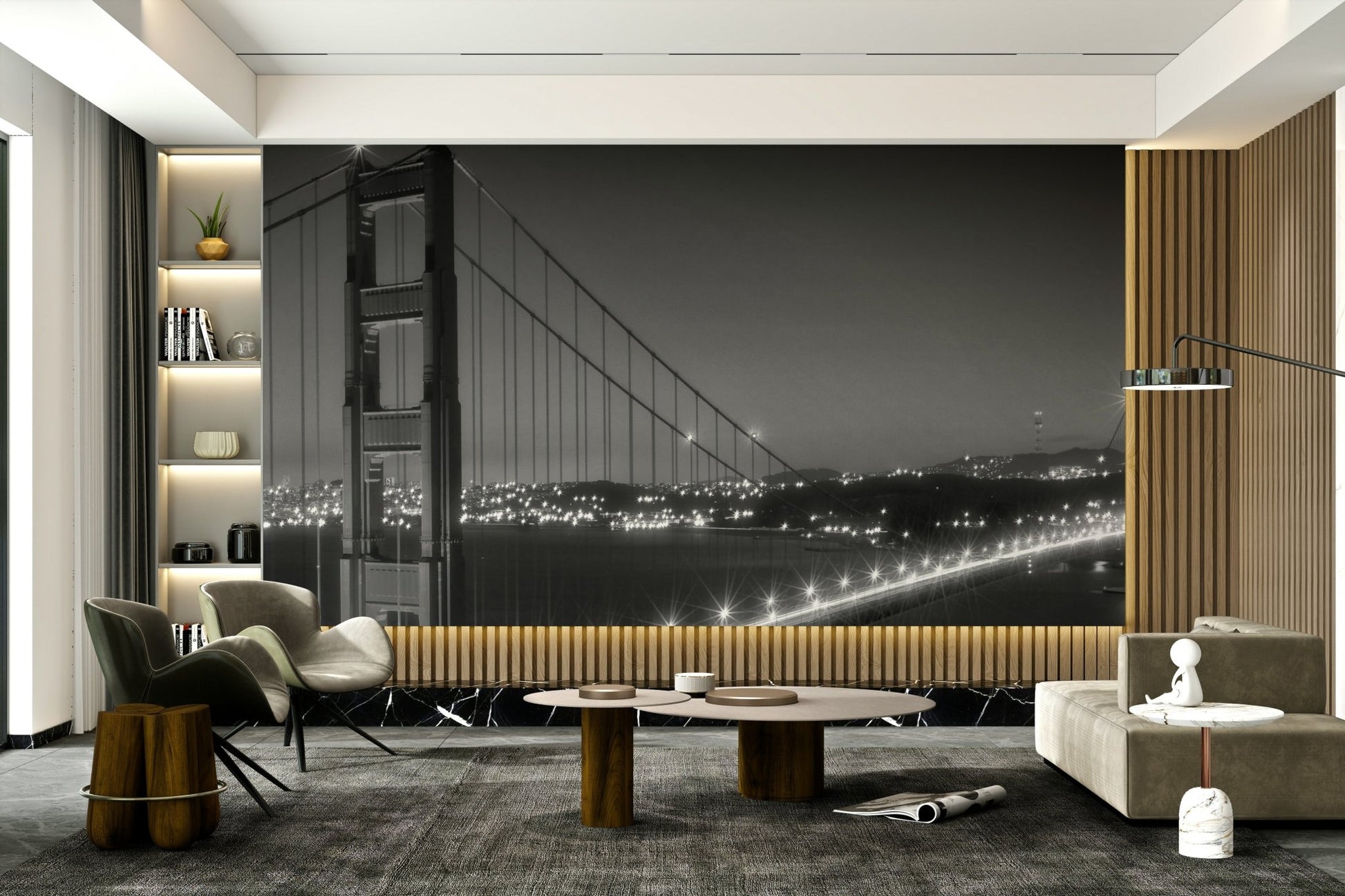 Elegant wall mural with delicate blossoms

