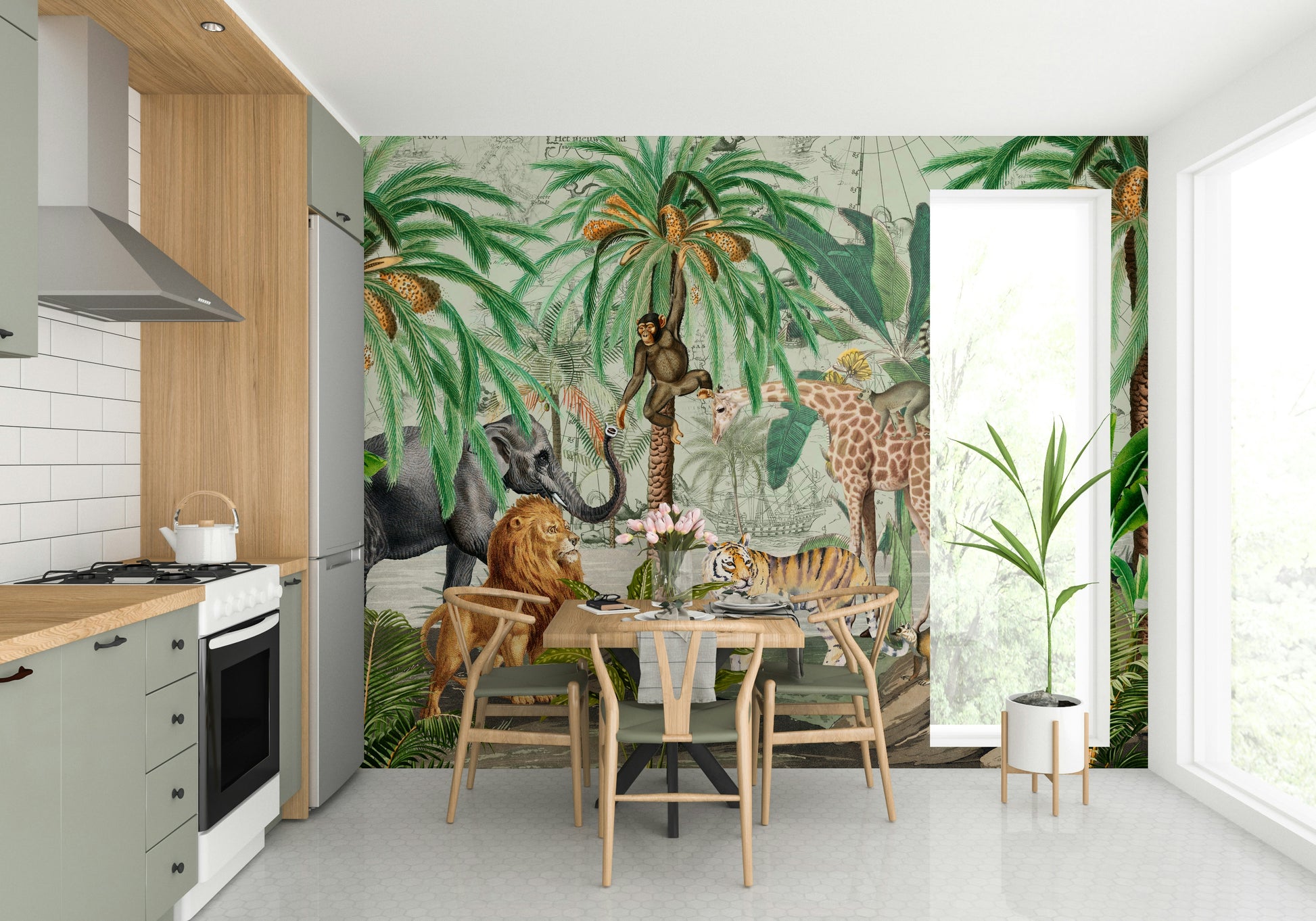 Colorful tropical wallpaper for bedrooms

