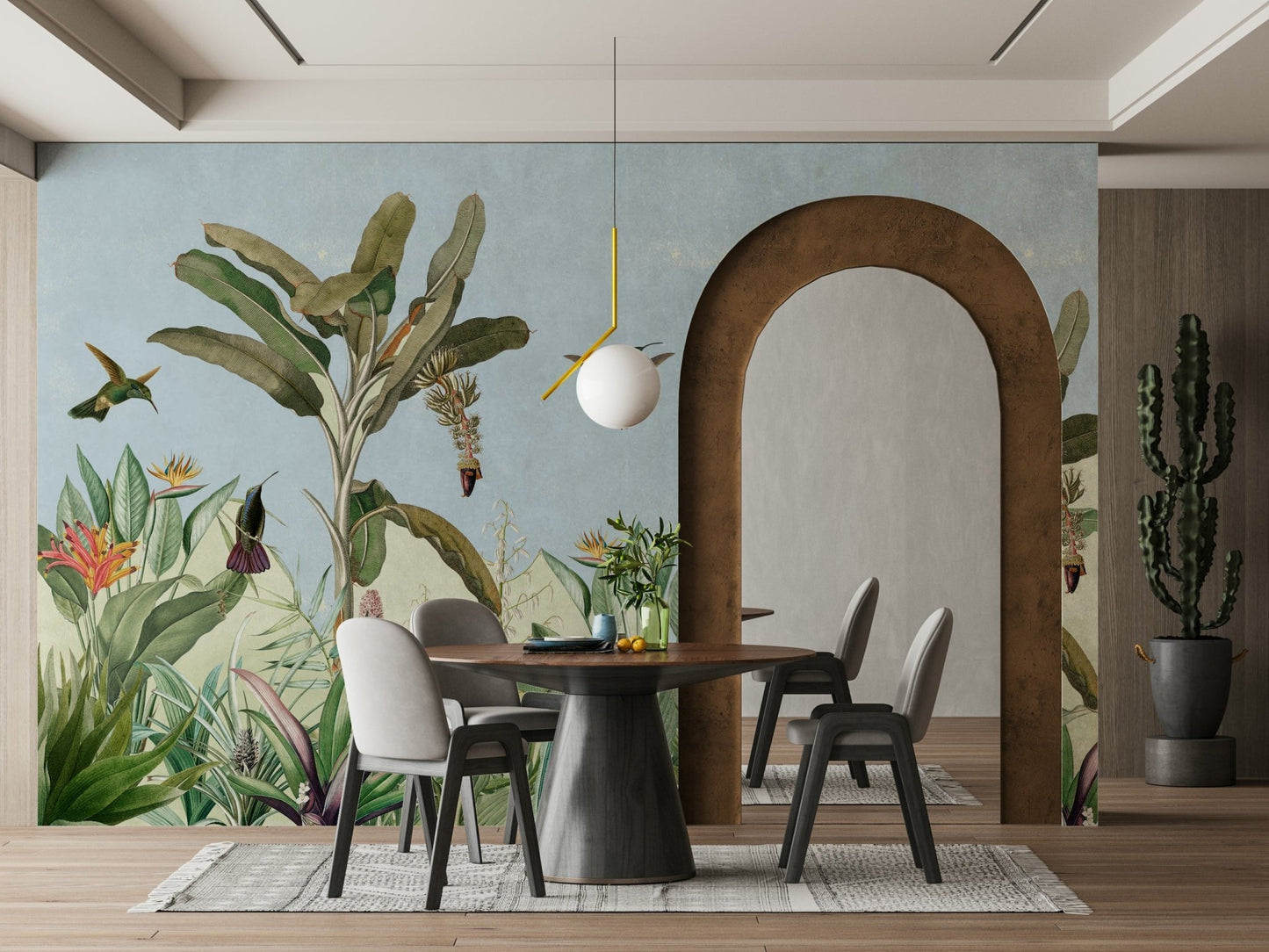 Richly colored exotic flowers.

