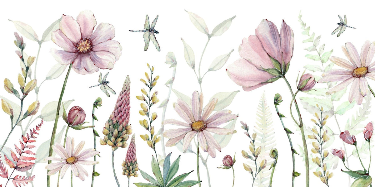 Fond de fleurs fabuleuses pour mur in your room — zoomed