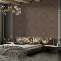 Warm brown wallpaper for traditional interiors

