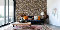 Faded tropical blossoms and leaves; superb choice for a sophisticated library.