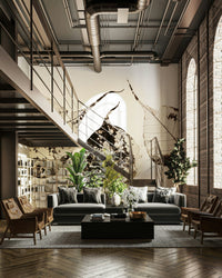 A beautiful nature landscape wall mural for a living room.

