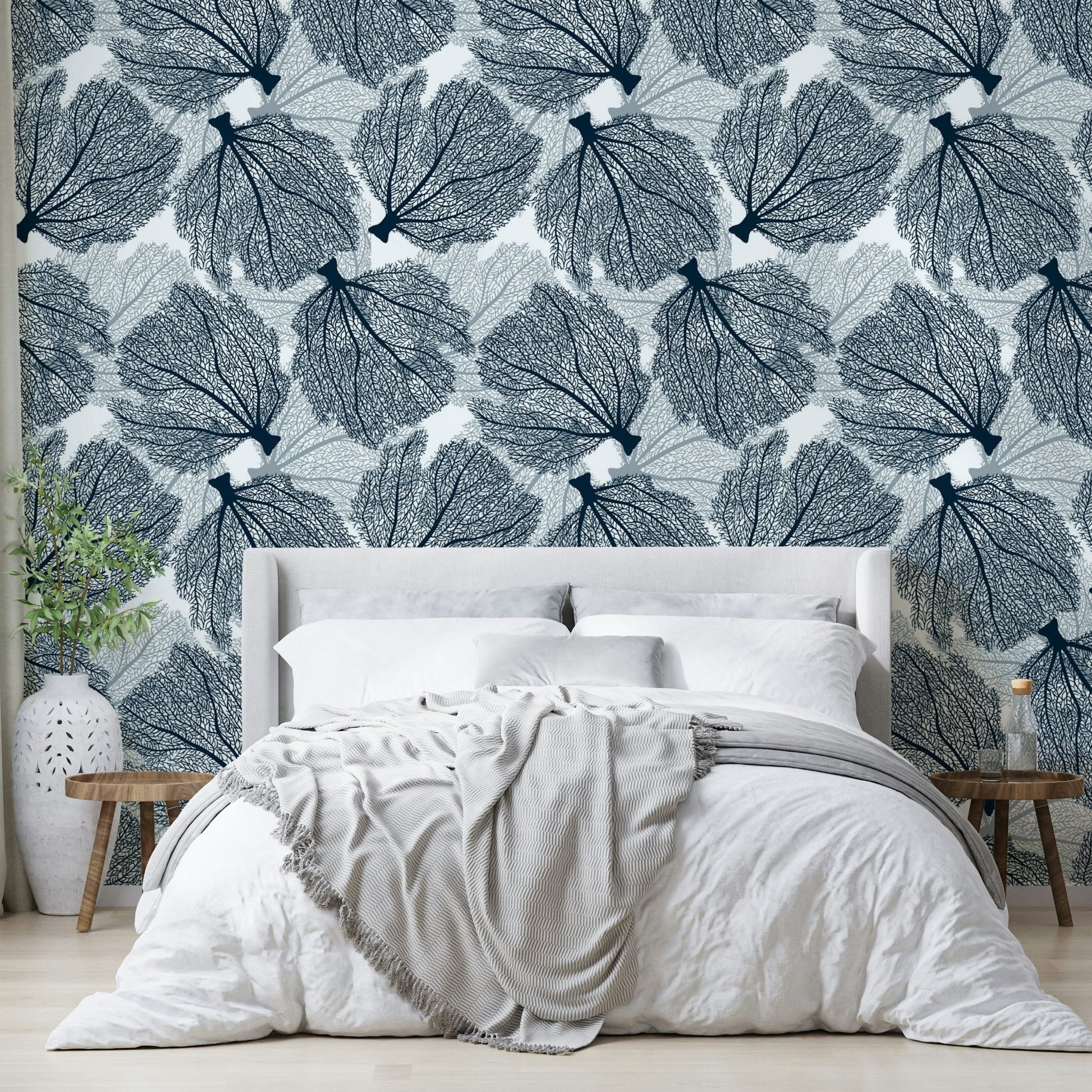 Fan coral wall design with marine elegance

