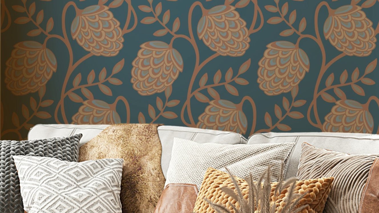 Modern Art Nouveau floral pattern.

