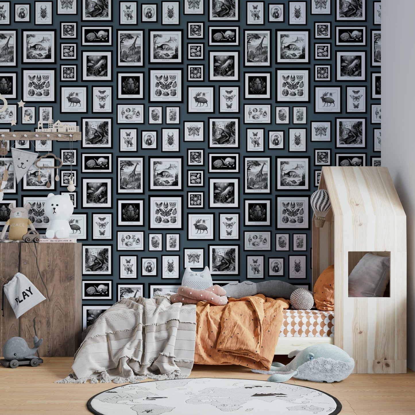 Fantasy-themed wallpaper with whimsical blue design

