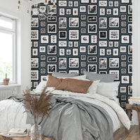 Mythical creature wallpaper in rich storm blue tones

