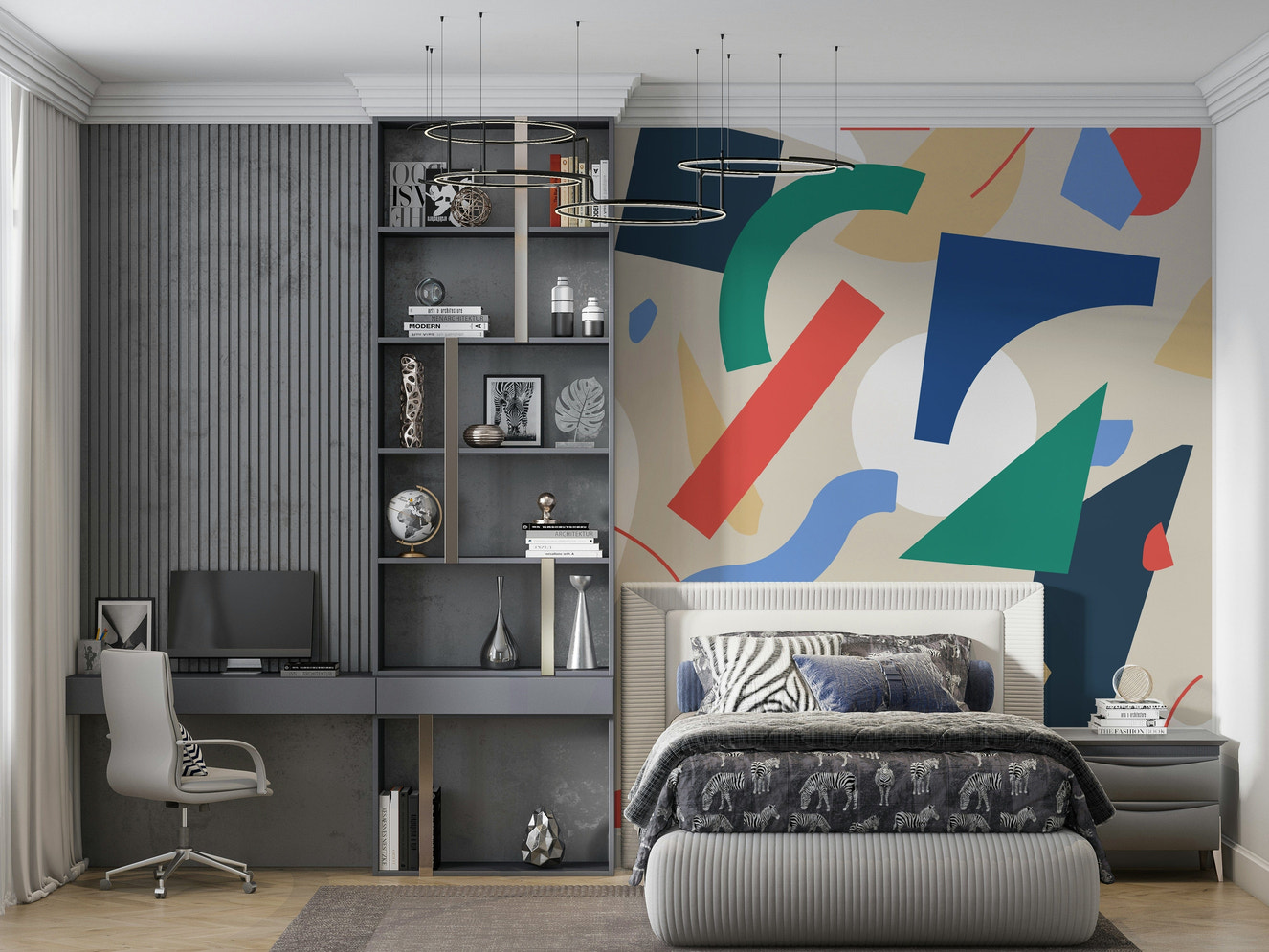 A beautiful mystical forest wallpaper mural for a fantasy theme.

