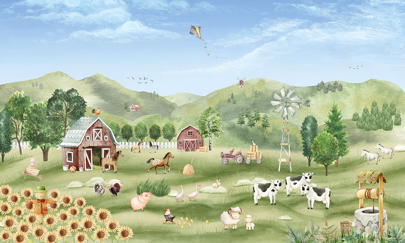 Nutztiere Wallpaper für Kindermauern