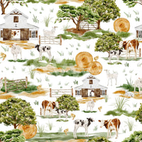 Repetitive Farmhouse Charm wall mural barnyard print