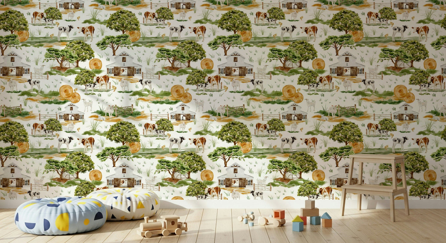 Pastoral Farmhouse Charm wallpaper for walls countryside