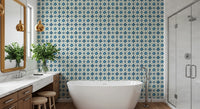 Farmhouse Classic Backsplash Blue Wallpaper⁠