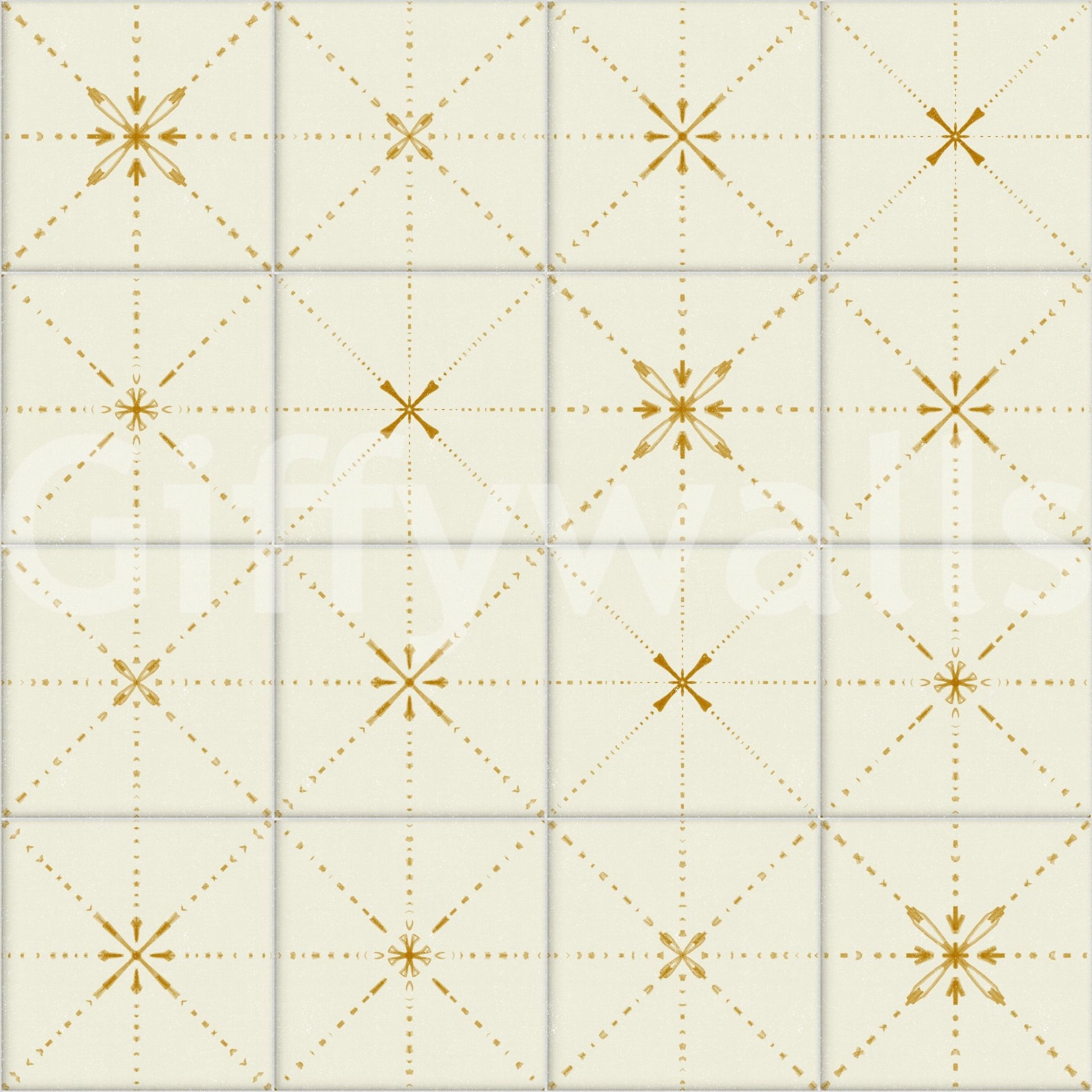 Farmhouse Delicate Backsplash Gold Wallpaper⁠
