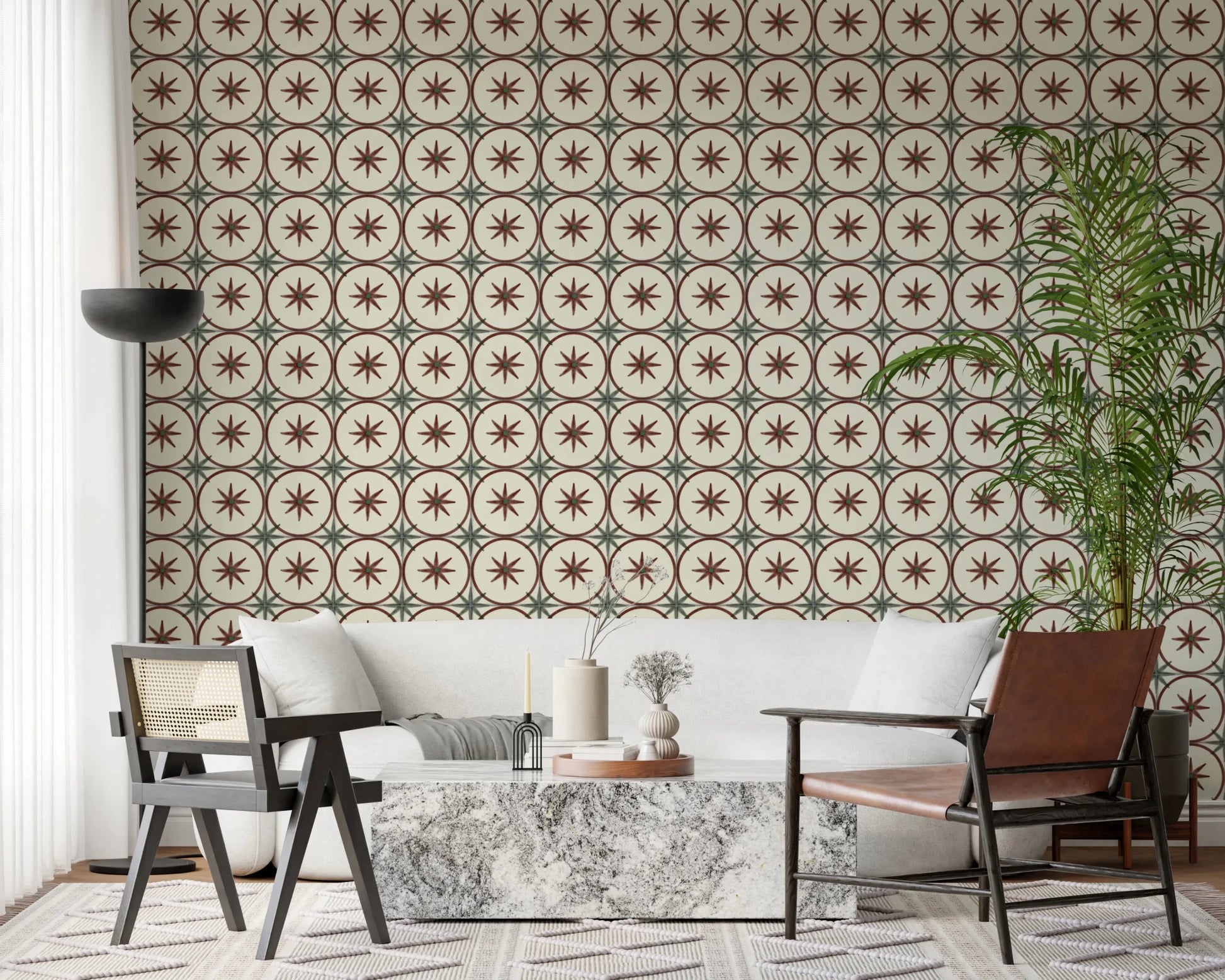 Farmhouse Timeless Backsplash Clay Wallpaper⁠