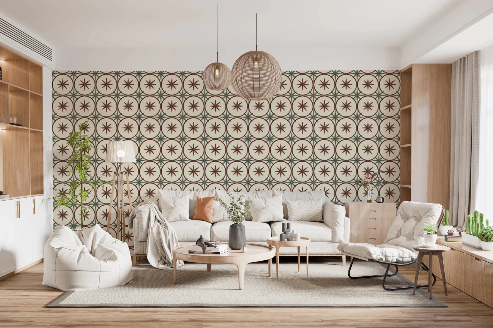 Farmhouse Timeless Backsplash Clay Wallpaper⁠