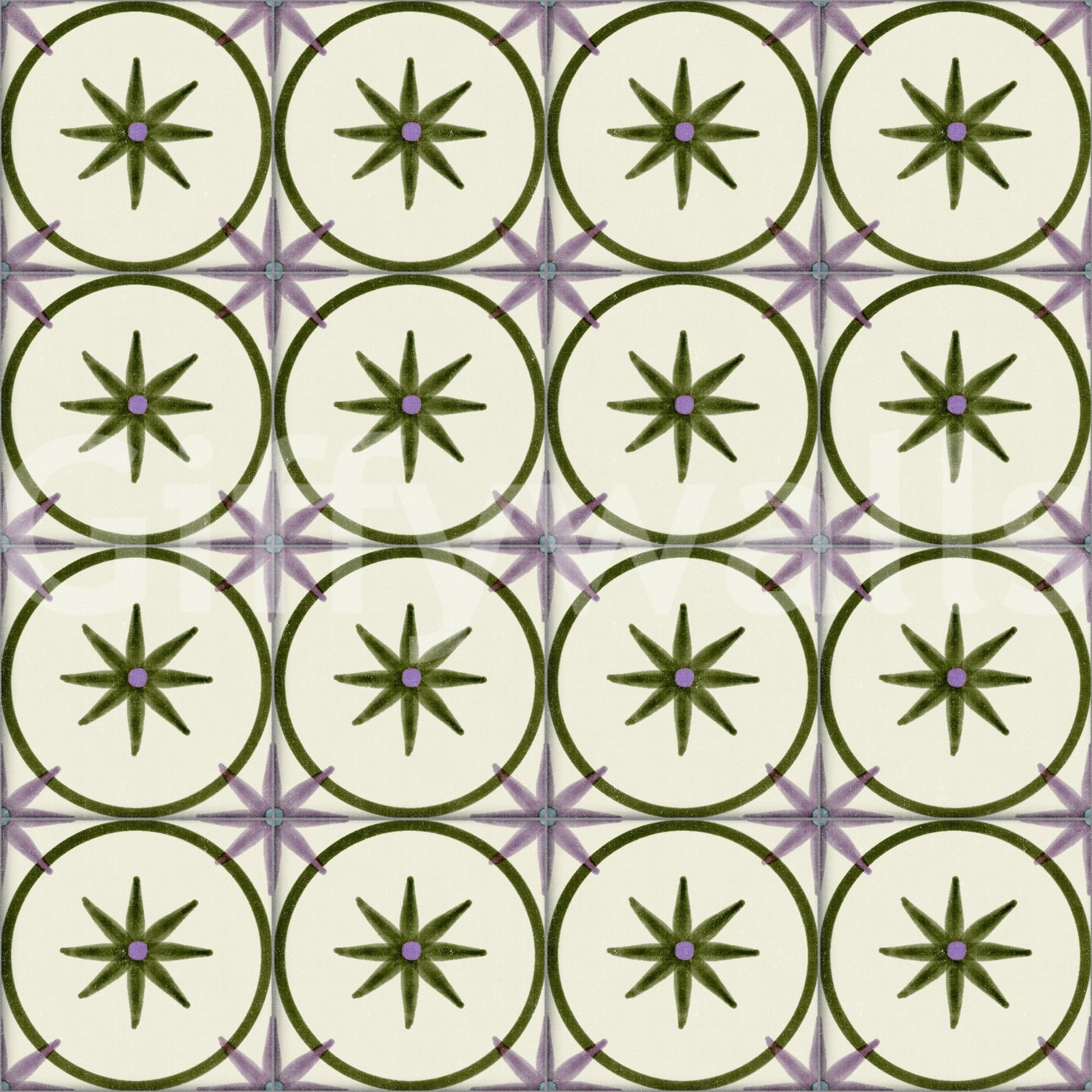 Farmhouse Timeless Backsplash Olive Wallpaper⁠