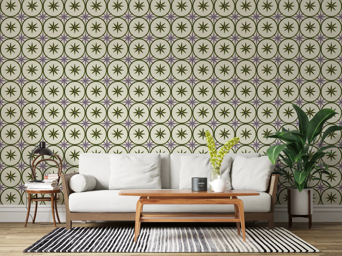Farmhouse Timeless Backsplash Olive Wallpaper⁠