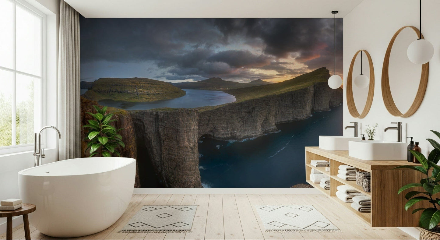 Faroe Cliffs Dawn Wall Mural -2655687