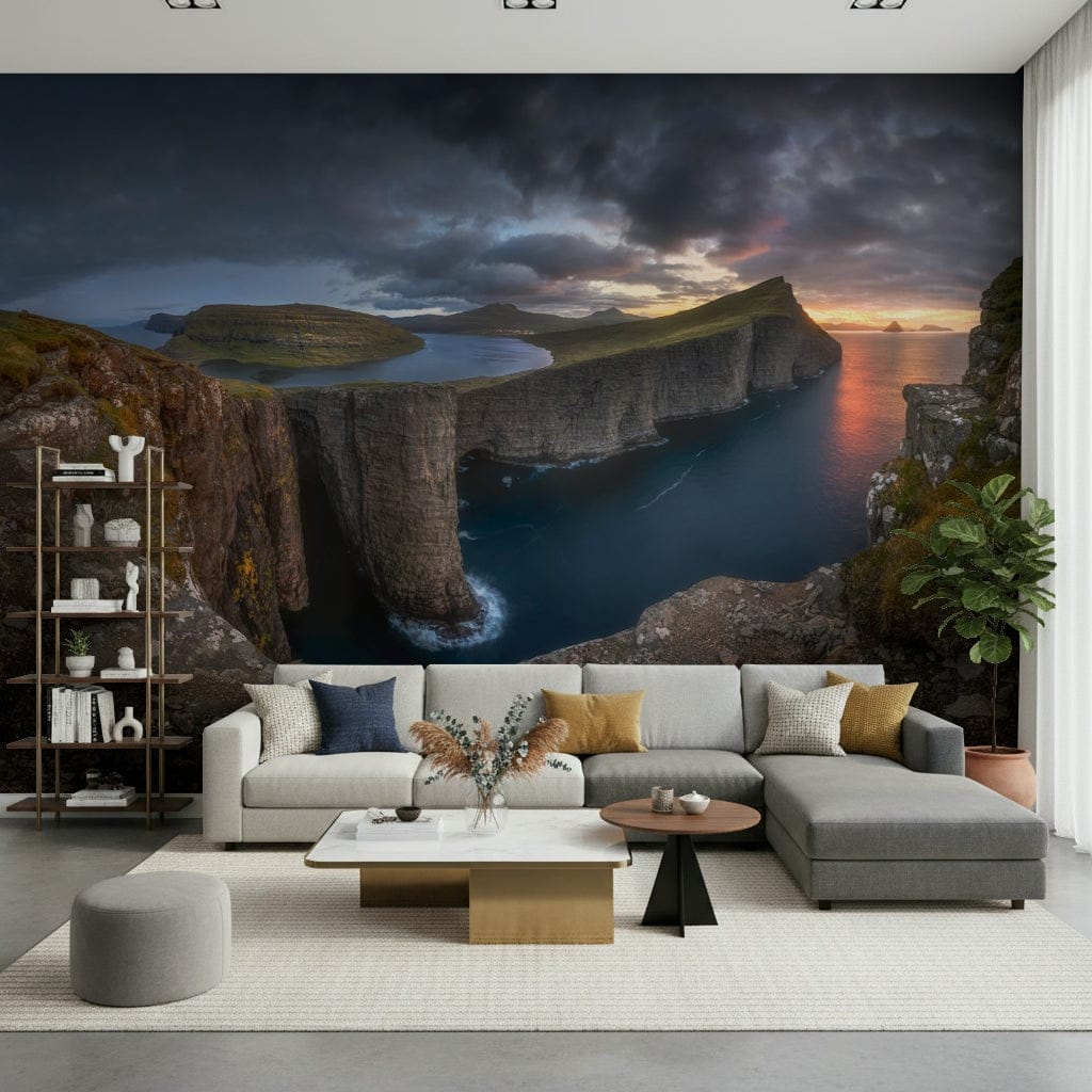 Faroe Cliffs Dawn Wall Mural -2655687