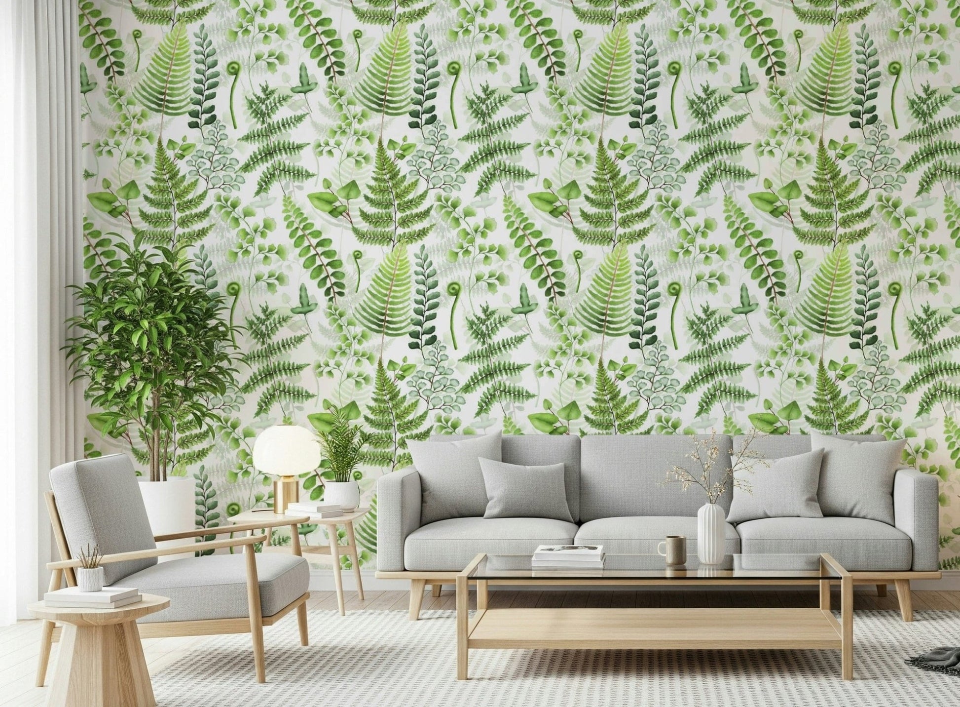 Nature wallpaper for walls simple Fern Fantasy
