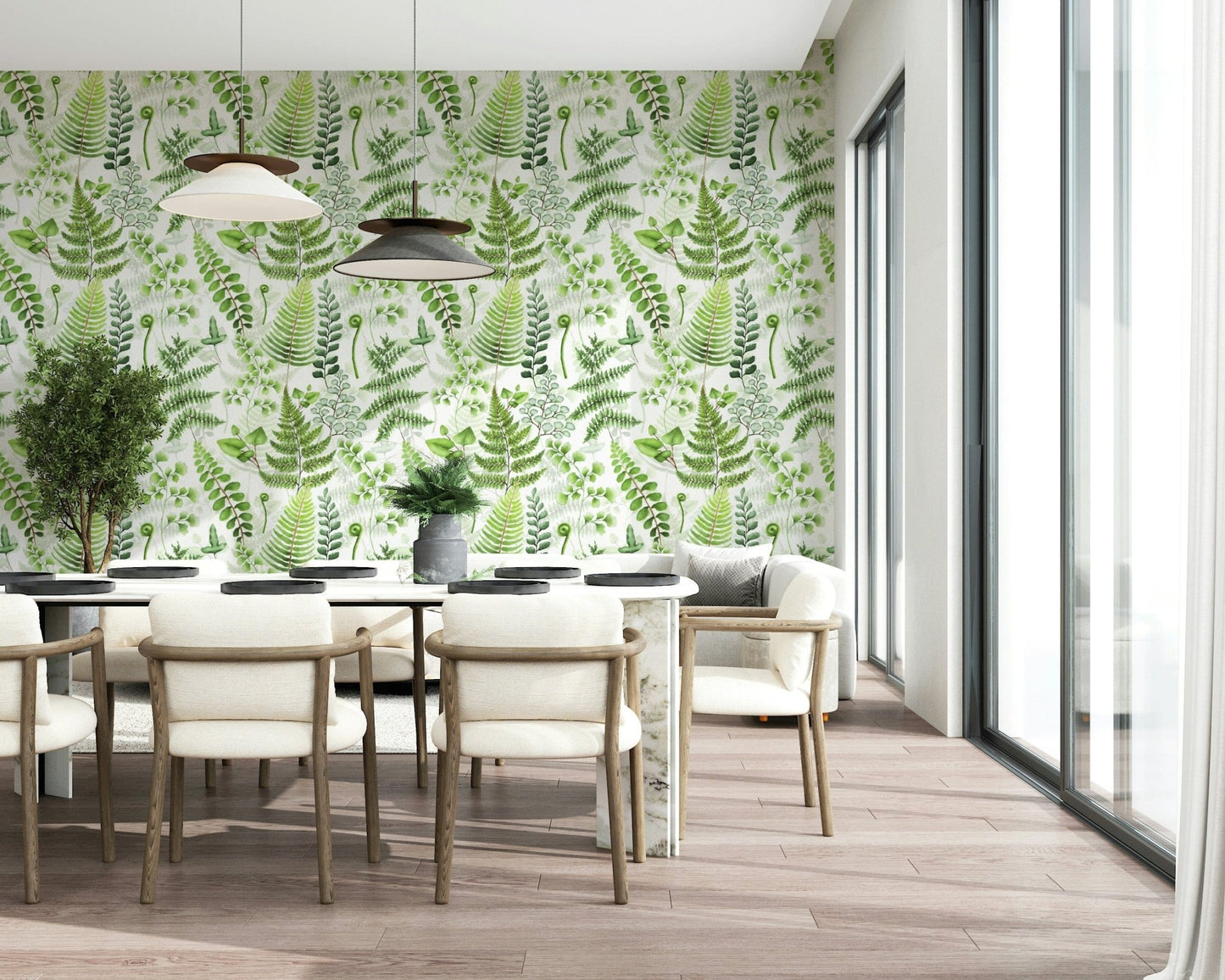 Crisp white background Fern Fantasy wall art