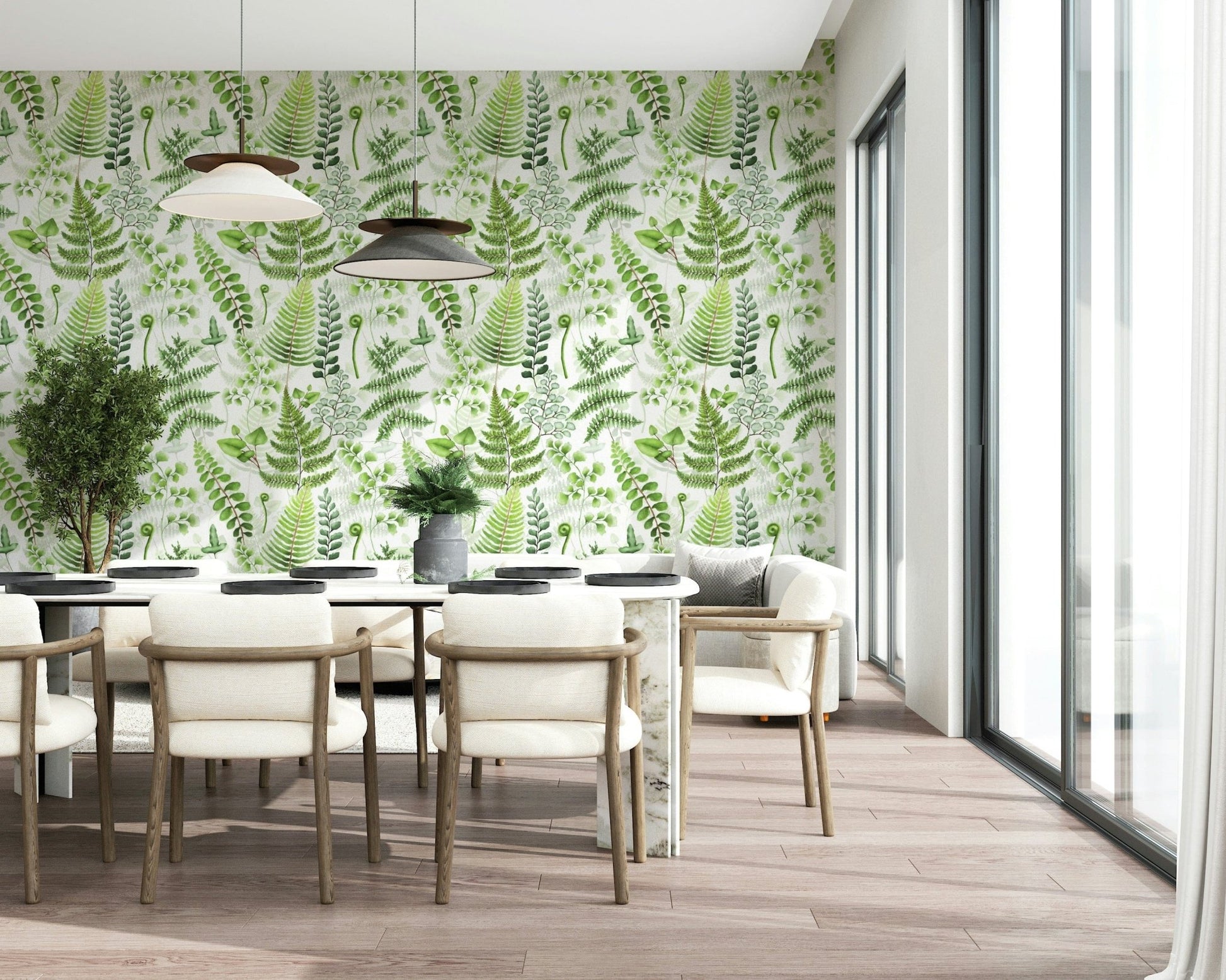 Crisp white background Fern Fantasy wall art