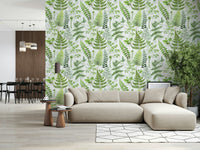 Tropical leaves peel and stick wallpaper Fern Fantasy