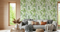 Natural Fern Fantasy green wall mural style
