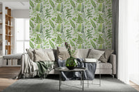 Fern Fantasy peel and stick wallpaper leaf print