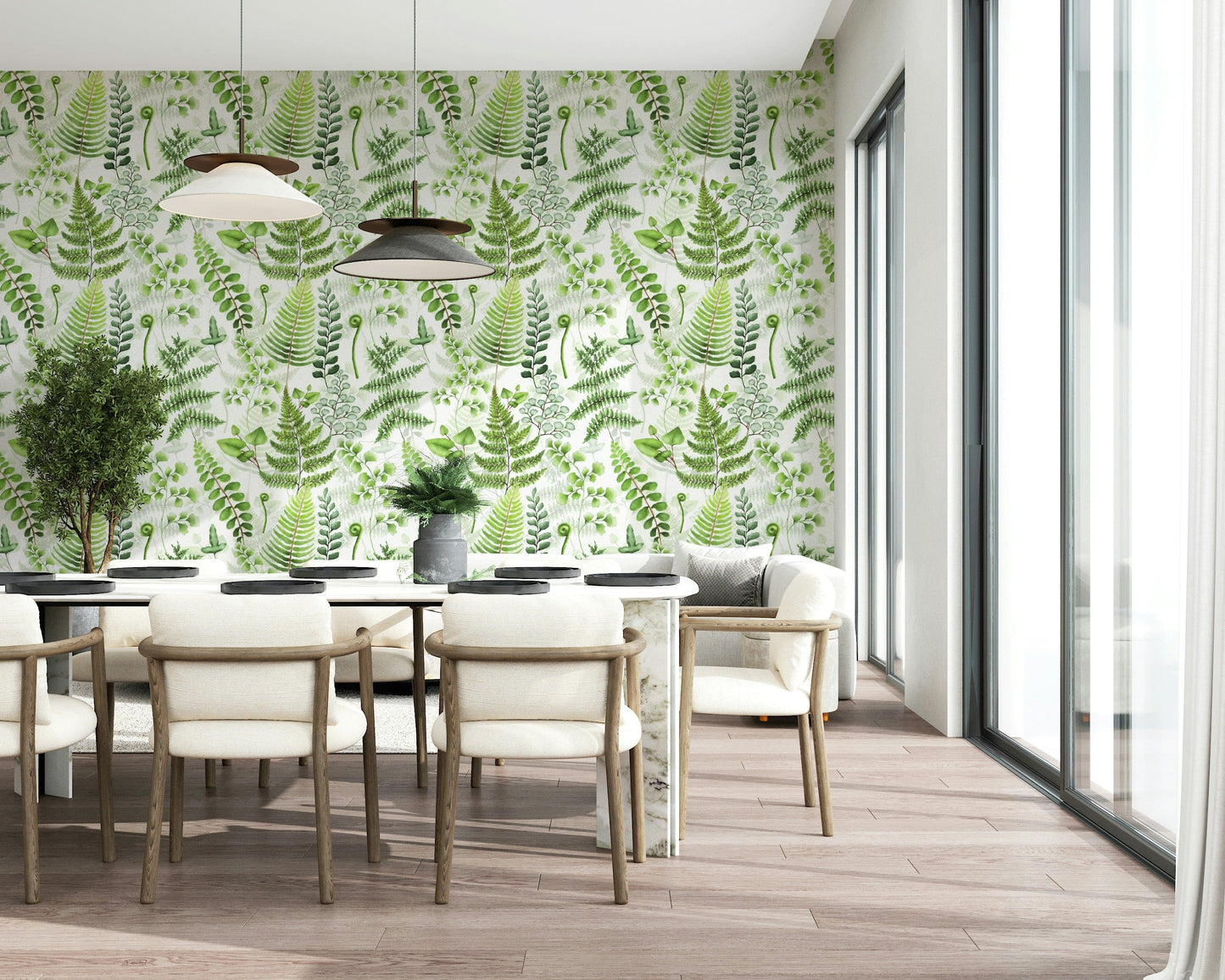 Crisp white background Fern Fantasy wall art