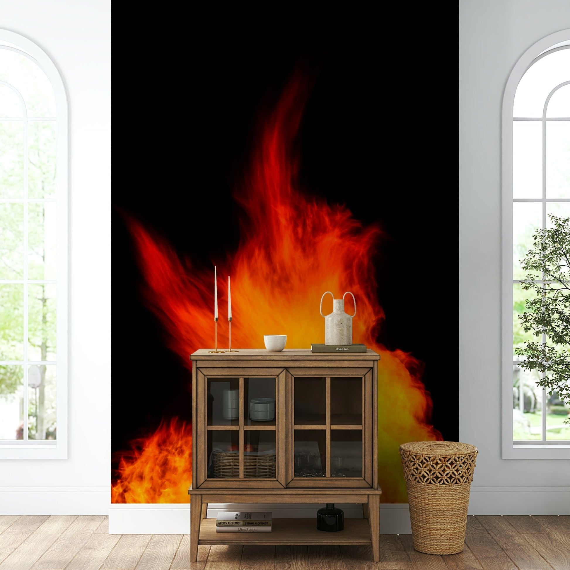 An artistic nature inspired mural for home decor.

