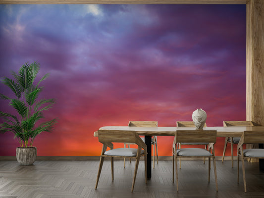 A beautiful serene sky with a vibrant sunset.