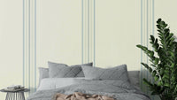 French-style stripe wallpaper in soft tones
