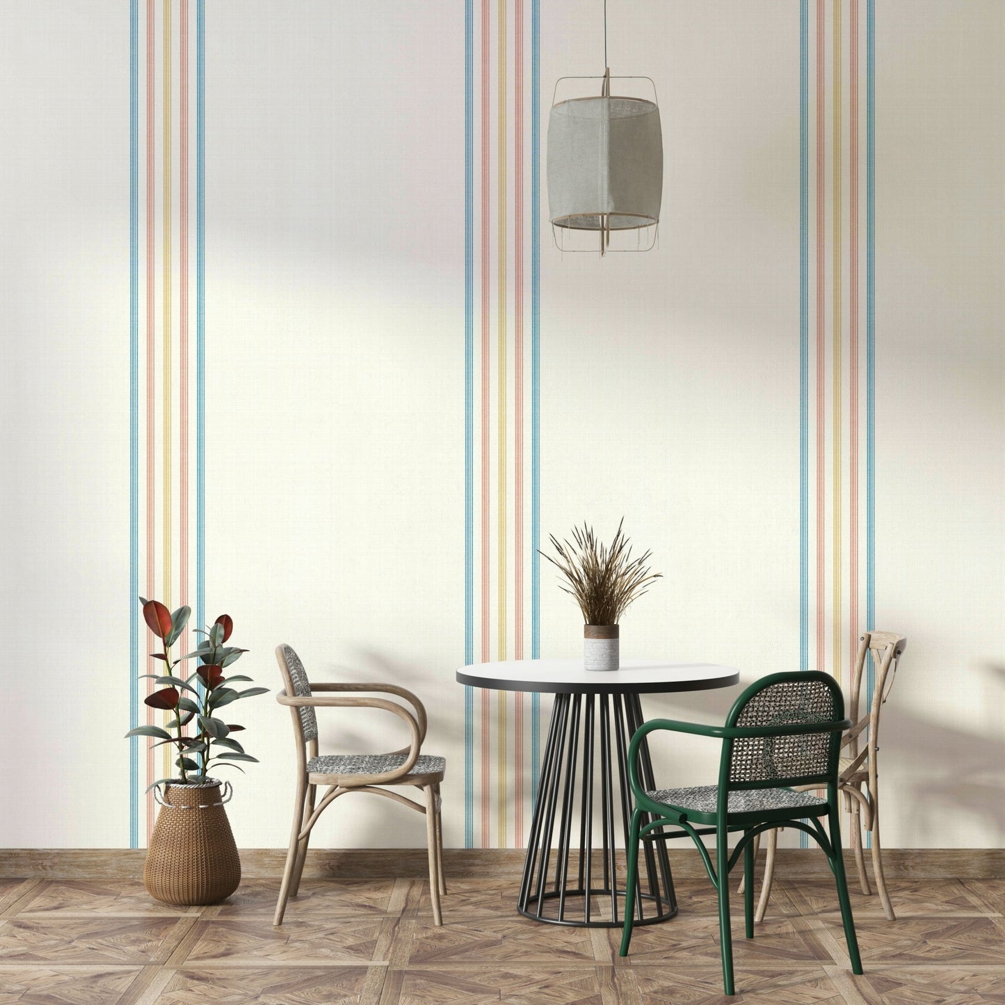 Vertical stripe wallpaper in warm colors

