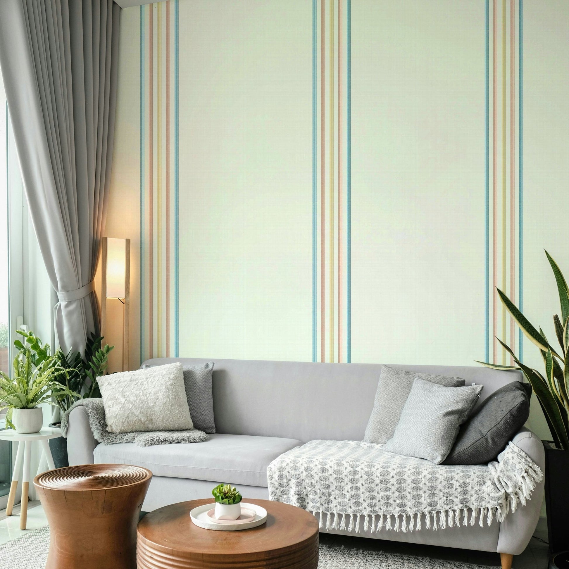 Beach-style stripe wallpaper for interiors
