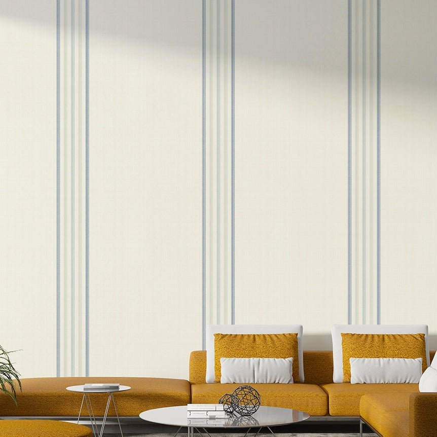 Cool-toned stripe wallpaper for bedroom
