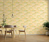 Marine wallpaper for walls with stylized fish art

