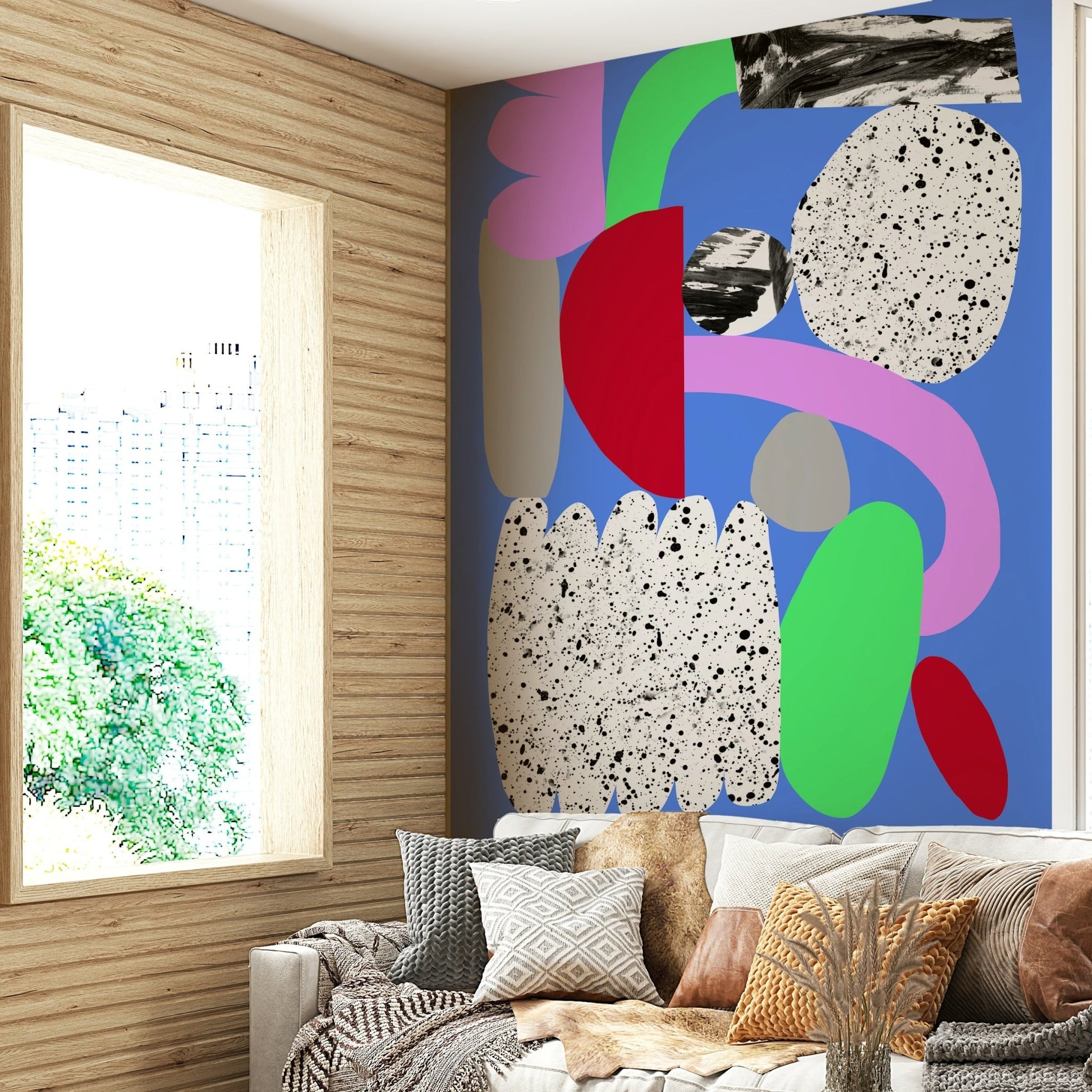 Sleek, modern Flakes Wall Mural for living rooms and bedrooms

