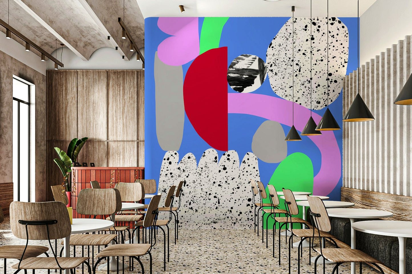 Flakes Wall Mural featuring intricate snowflake or geometric patterns

