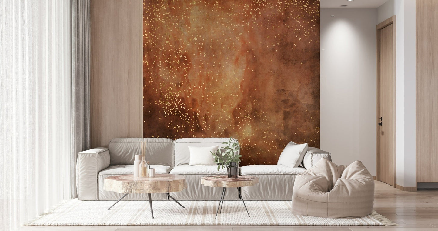 Flame Galaxy Wall Mural – Fiery cosmic design with swirling orange, red, and gold nebula patterns for a bold statement wall.
