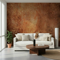 Cosmic Fire Wall Mural – Abstract galaxy wallpaper featuring glowing flame colors and starlit space textures.