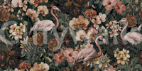 Flamingos in botanical setting wallpaper

