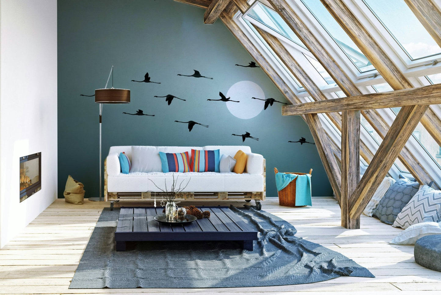 The sky is a muted gray-green, creating a hazy atmosphere.

