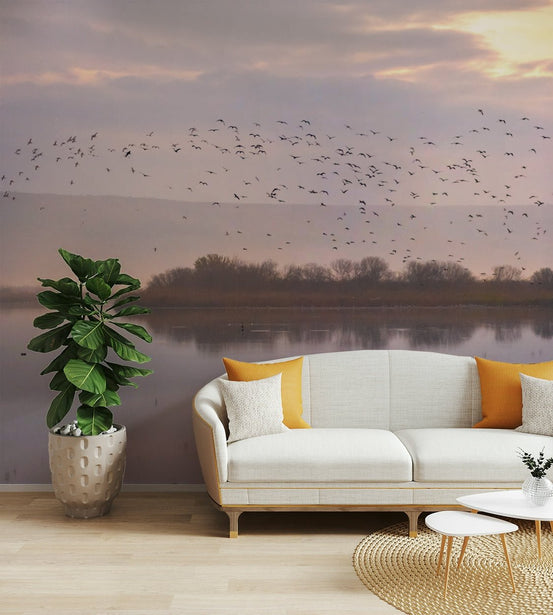 A captivating and ethereal wall mural.
