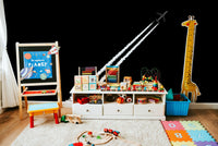 An artistic abstract mural on minimalist wallpaper.

