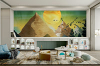 Large mountain range mural for a quiet study space.